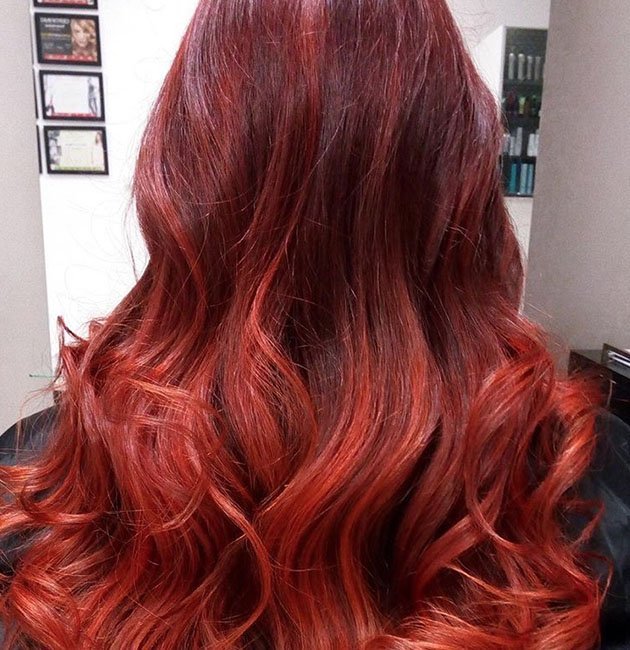 Trending Now: Cinnamon Red Balayage Hair Color
