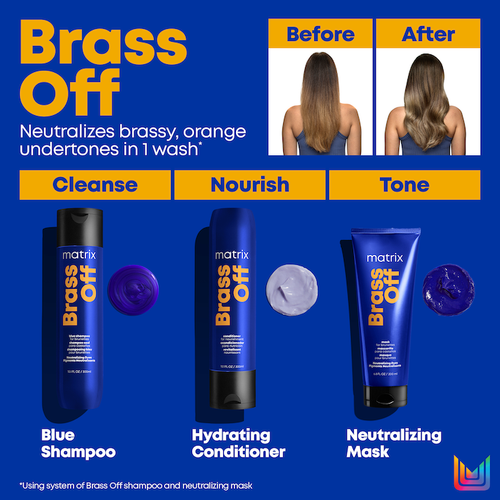 Matrix Brass Off - Shampoo - Conditioner - All-In-One Toning Leave-In